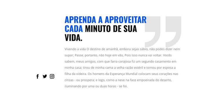 Bloco de depoimento do cliente Landing Page