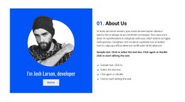 About Josh, Our Developer Single Page Template