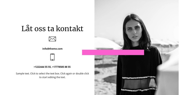 Skriv eller ring oss HTML-mall