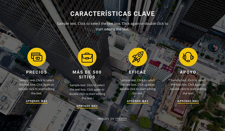 Nuestras caracteristicas clave Plantilla de sitio web