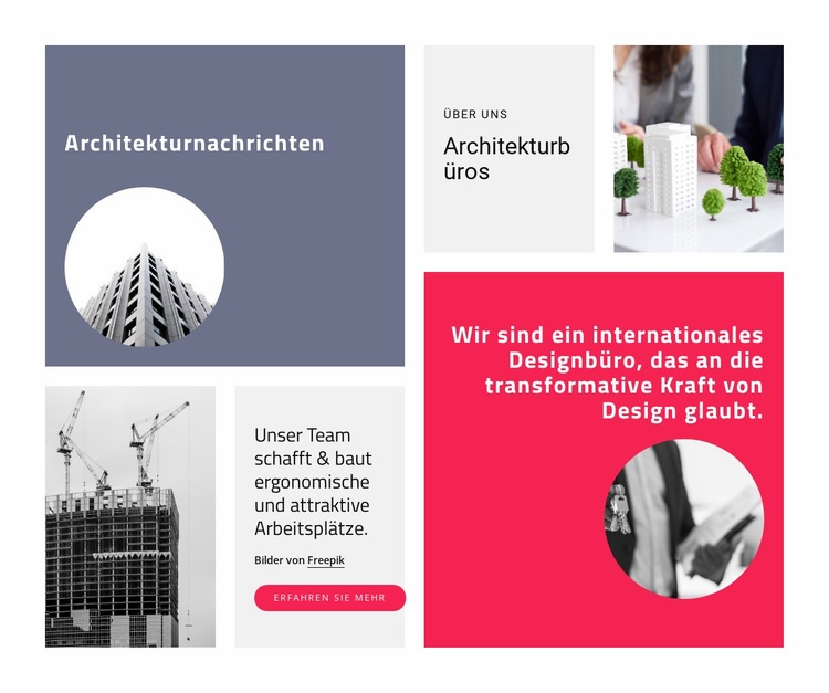 Raster mit Kreisbildern Website Builder-Vorlagen