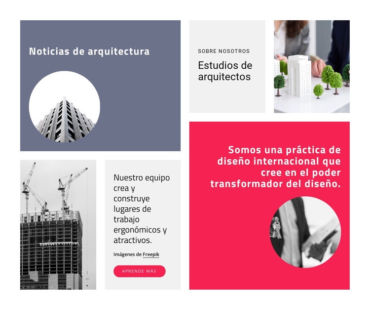 Imágenes de cuadrícula con círculo Diseño de páginas web