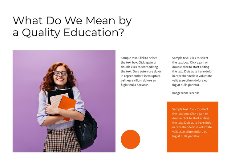 Quality education One Page Template