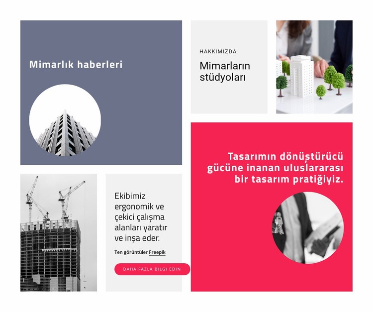 Daire görüntüleri ile ızgara Web sitesi tasarımı