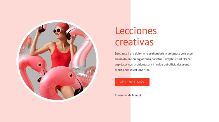 Lecciones creativas Página de destino