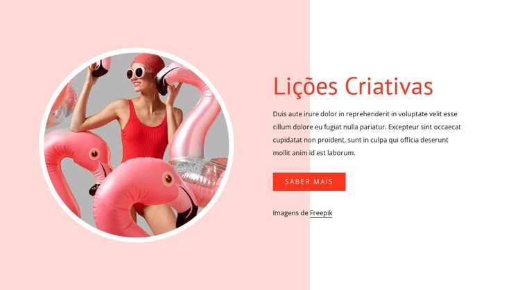 Aulas criativas Landing Page