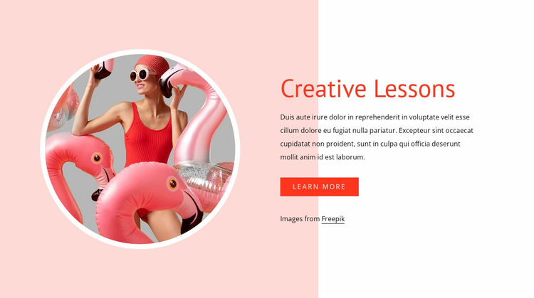 Creative lessons Website Mockup