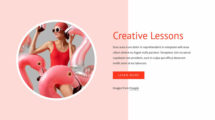 Creative lessons Landing Page