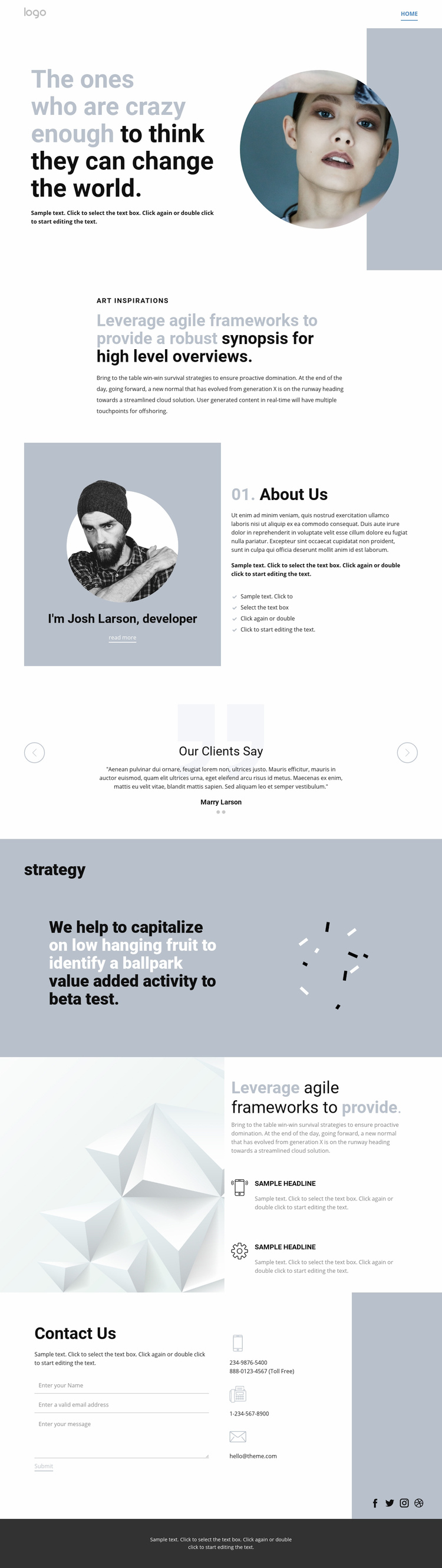 Creative studio innovation art Squarespace Template Alternative