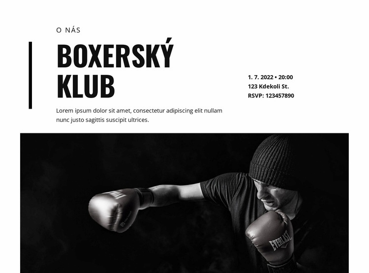 Boxerský klub Šablona CSS