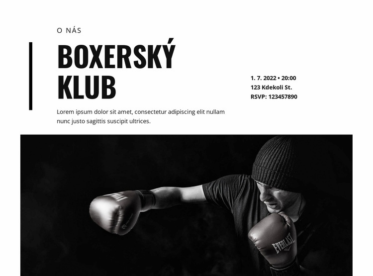 Boxerský klub Šablona webové stránky