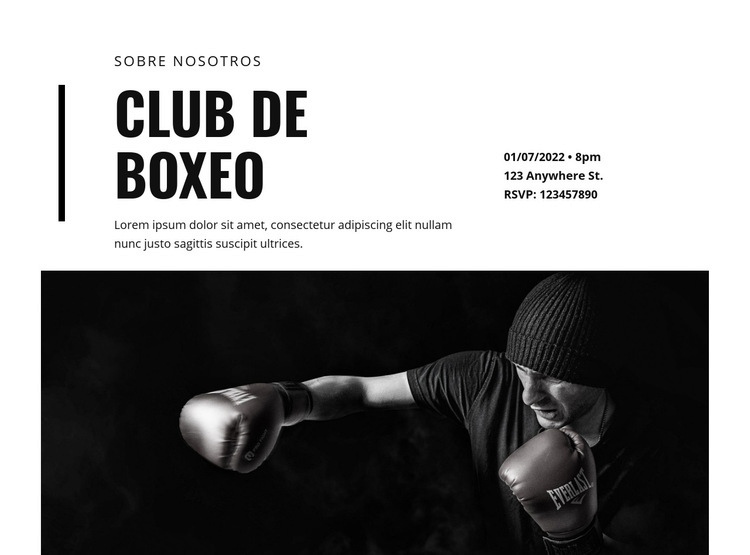 Club de boxeo Plantillas de creación de sitios web