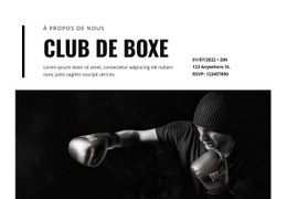 Club De Boxe : Modèle Moderne D'Une Page
