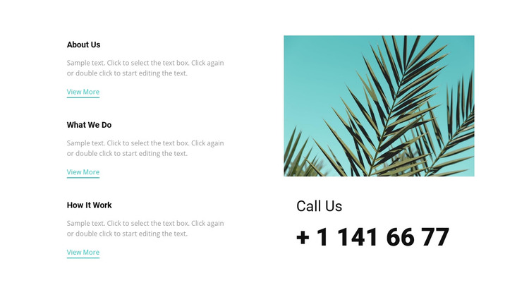Call us Homepage Design