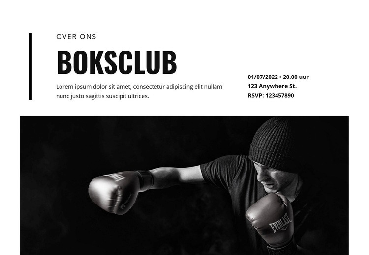 Boksclub Website mockup