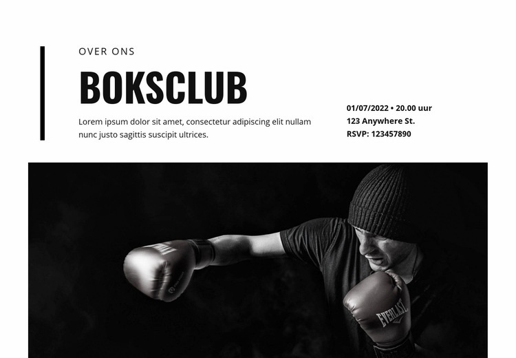 Boksclub Website ontwerp