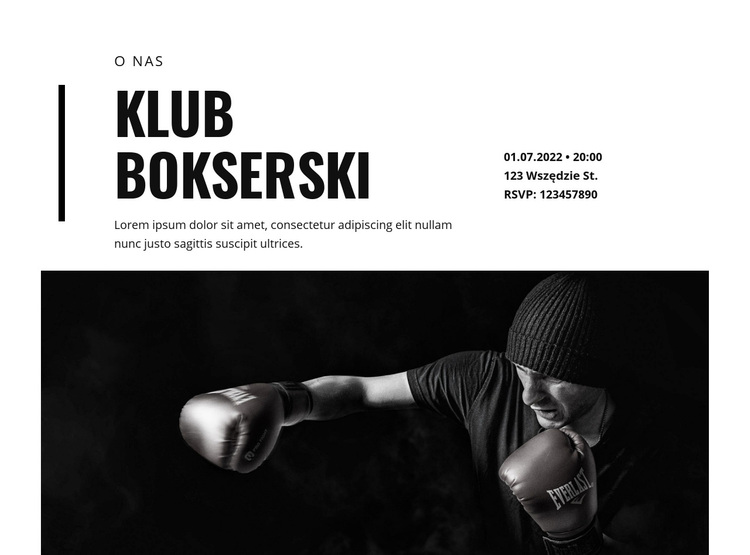 Klub bokserski Motyw WordPress