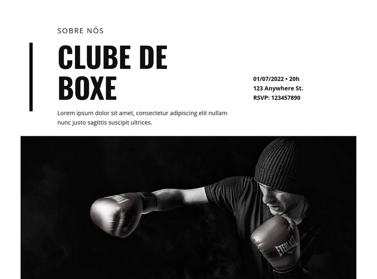 Clube de boxe Design do site