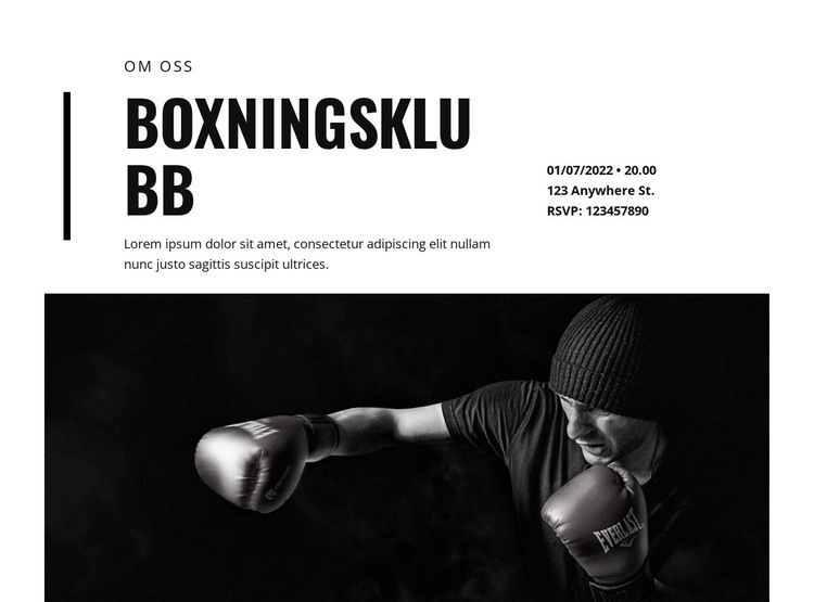 Boxningsklubb HTML-mall