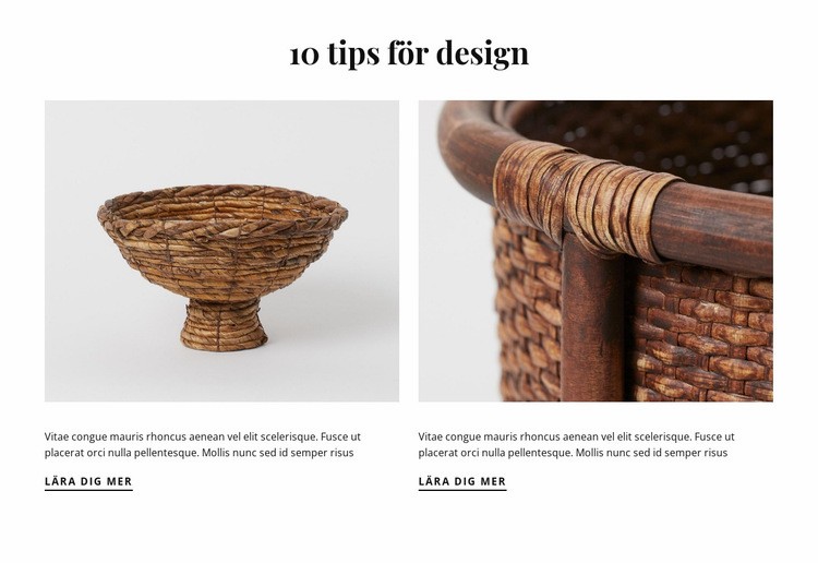 10 tips för design Webbplats mall