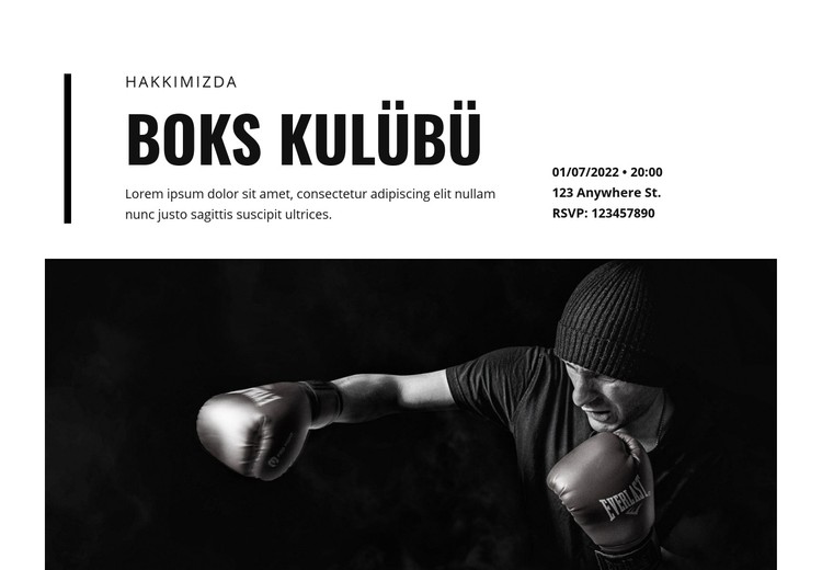 Boks kulübü CSS Şablonu