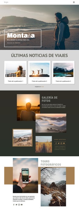 Impresionante Plantilla HTML5 Para Viajes De Aventura En La Montaña