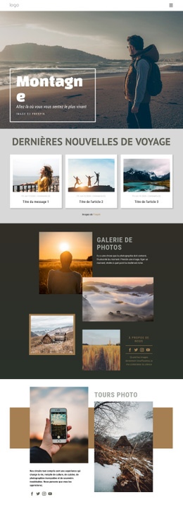 Voyage D'Avantage En Montagne - Modèle HTML5 Réactif
