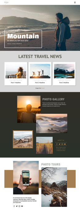 Site Template For Mountain Advanture Travel