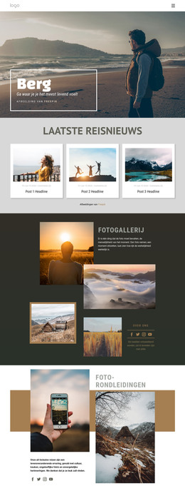 Sitesjabloon Voor Reizen In De Bergen