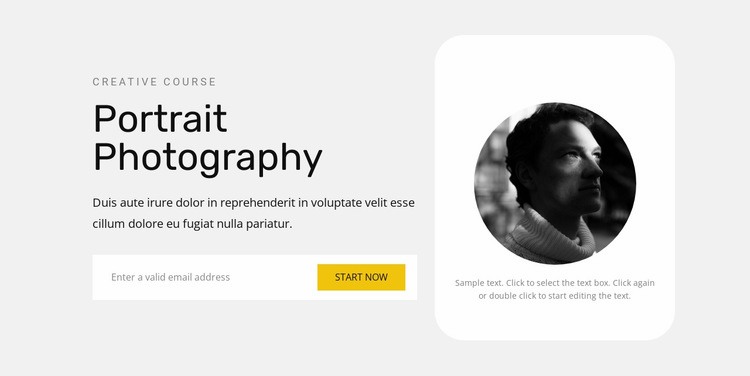 Learning to take portraits Homepage Design