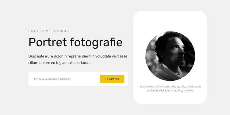 Leren portretten maken Website ontwerp