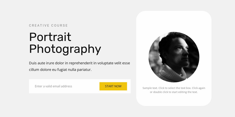 Learning to take portraits Website Template