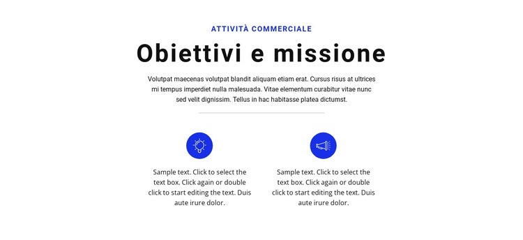 Stabilisci obiettivi e vai Modelli di Website Builder