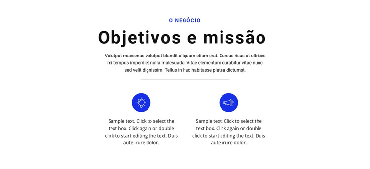 Estabeleça metas e vá Modelo de site