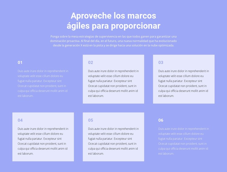 Seis textos sobre negocios Plantilla CSS