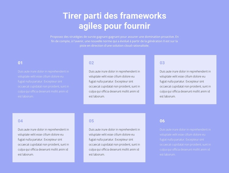 Six textes sur les affaires Créateur de site Web HTML