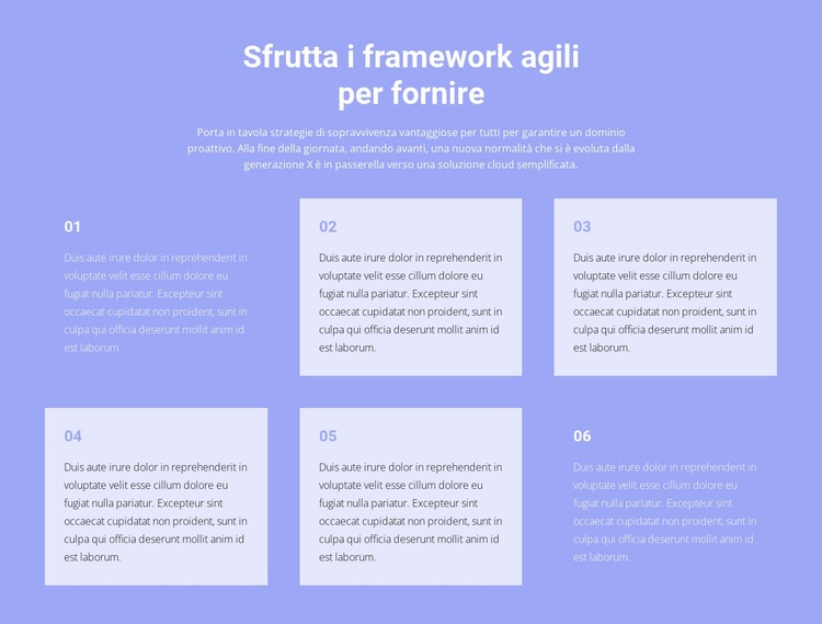 Sei testi sul business Costruttore di siti web HTML