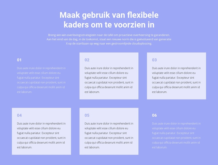 Zes teksten over zaken Html Website Builder