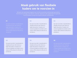 Multifunctionele HTML5-Sjabloon Voor Zes Teksten Over Zaken