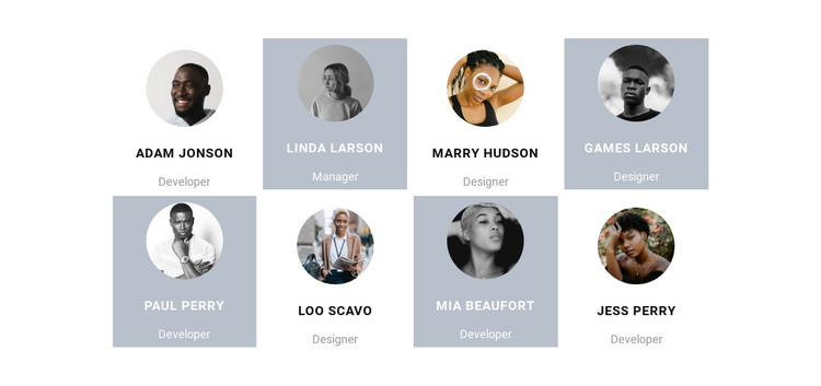 Eight people from the team HTML Template