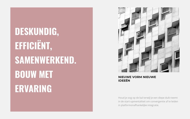 Bouw van goedkope woningen Website mockup