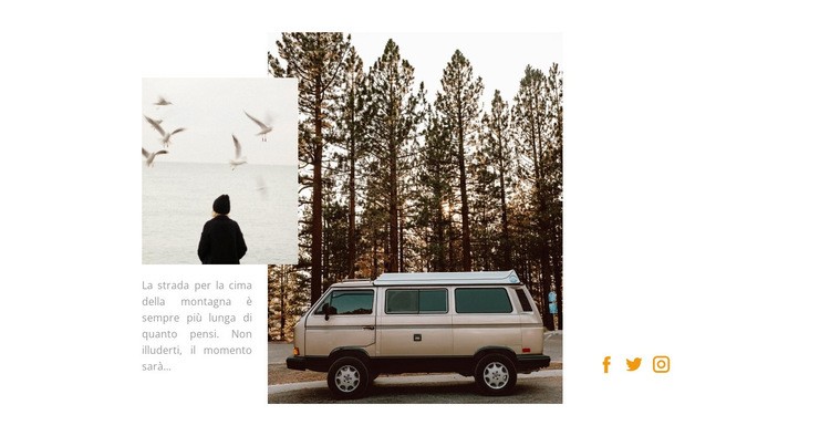 viaggio in camper Mockup del sito web