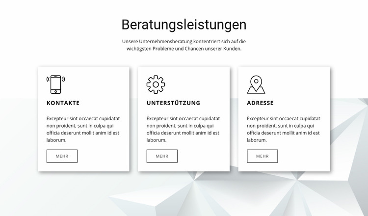 Unsere Beratungsfunktionen Joomla Vorlage