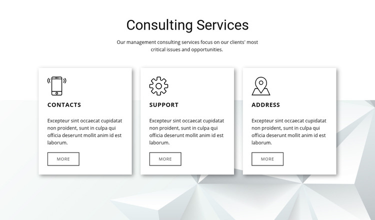 Our consulting features Homepage Design