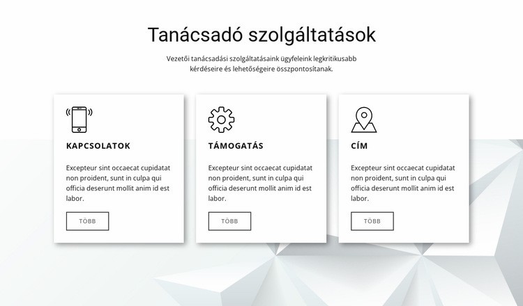 Tanácsadó szolgáltatásaink Sablon