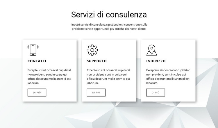 Le nostre funzionalità di consulenza Modelli di Website Builder