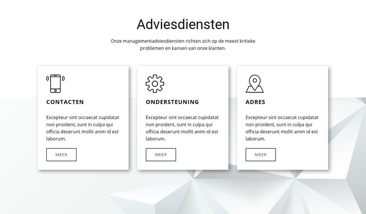 Onze adviesfuncties Website Builder-sjablonen