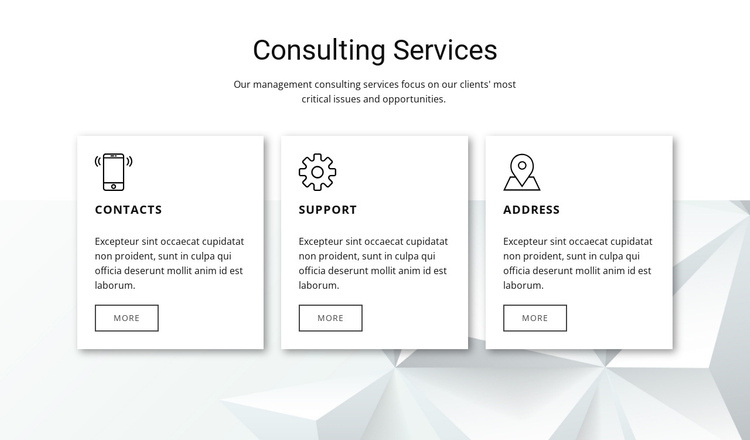 Our consulting features One Page Template