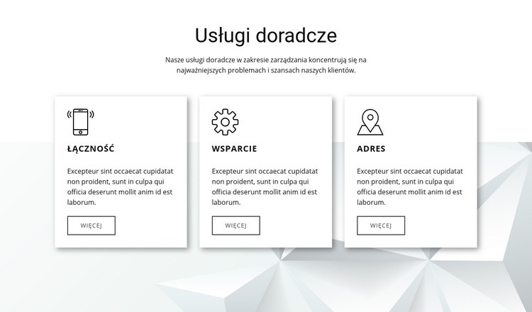 Nasze funkcje doradcze Projekt strony internetowej