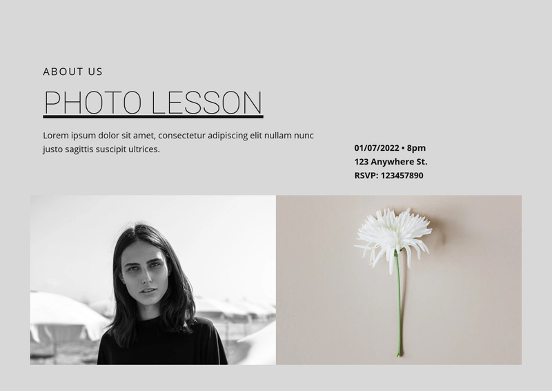 Photo lessons Web Page Design
